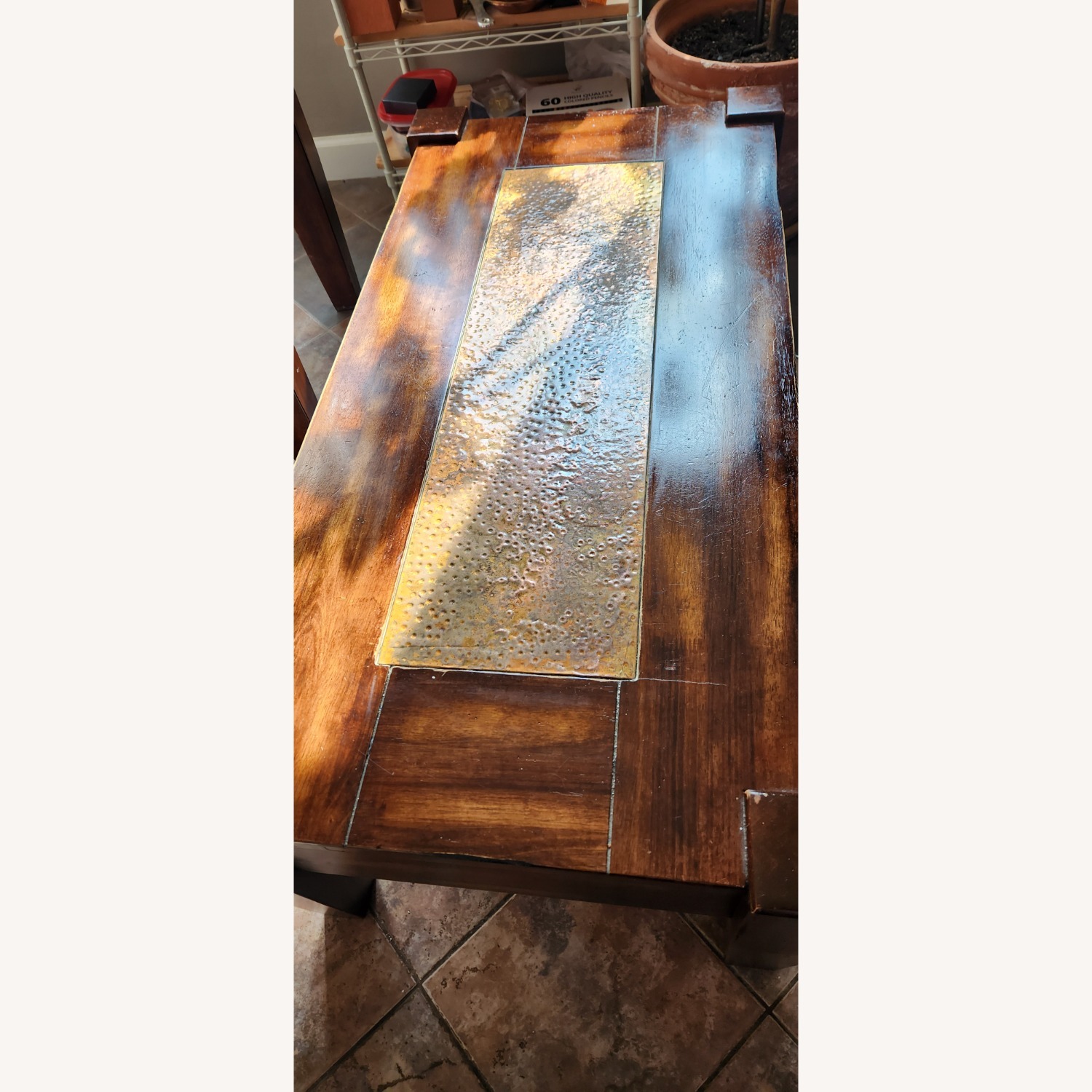 Dark Brown Wood Coffee Table - image-7