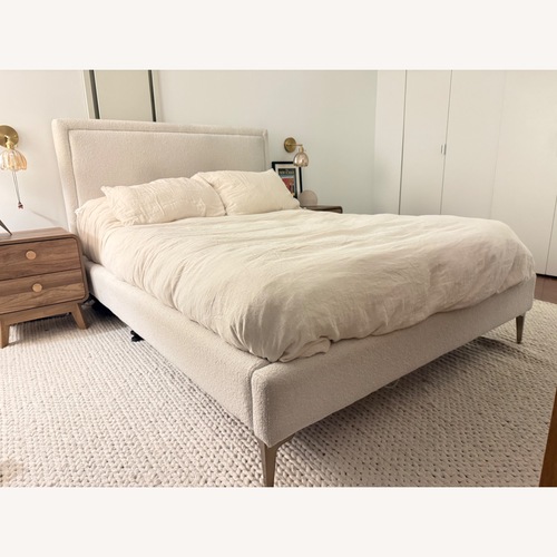 Used West Elm White Boucle Full Bed for sale on AptDeco