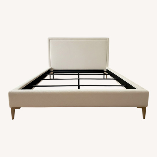 Used West Elm White Boucle Full Bed for sale on AptDeco