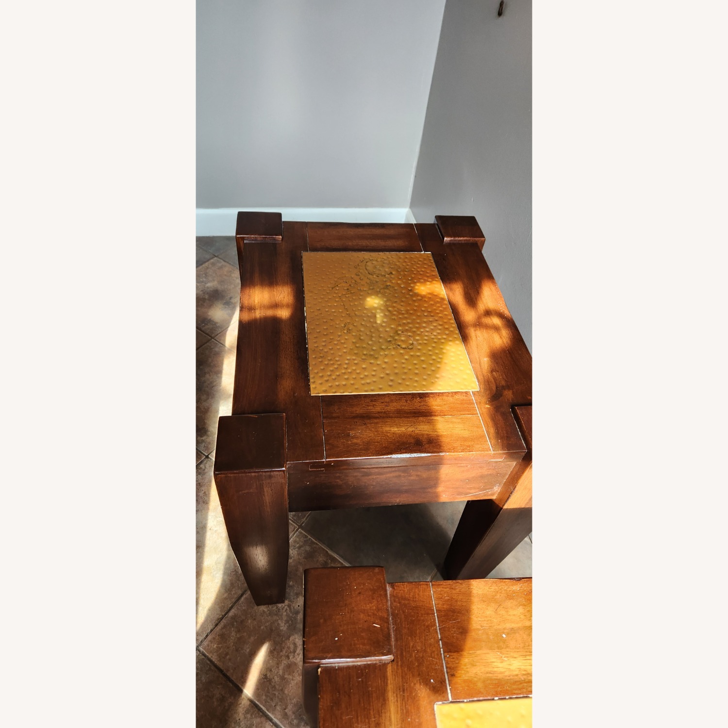 Vintage/Antique Dark Brown Wood Side Tables - image-3
