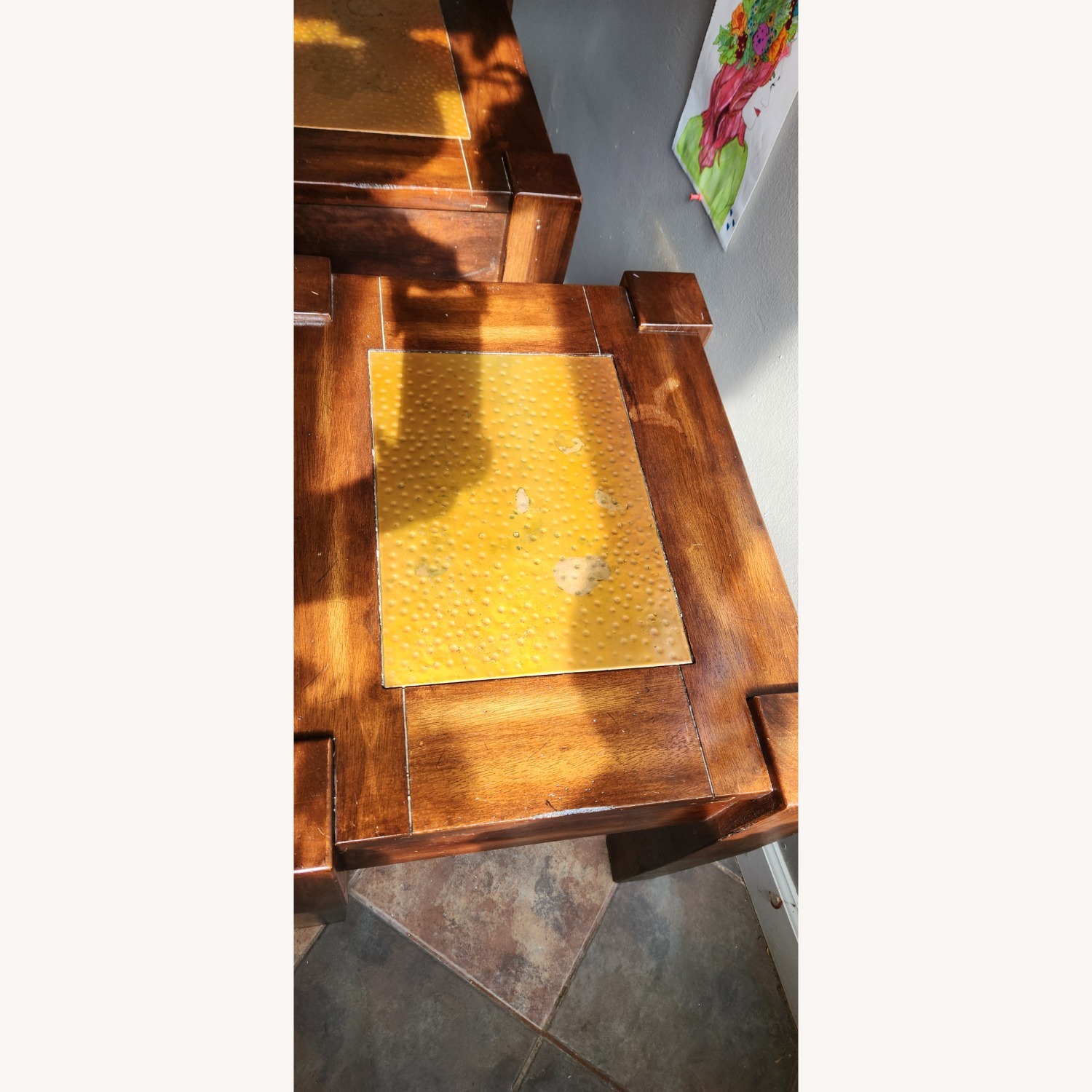 Vintage/Antique Dark Brown Wood Side Tables - image-4