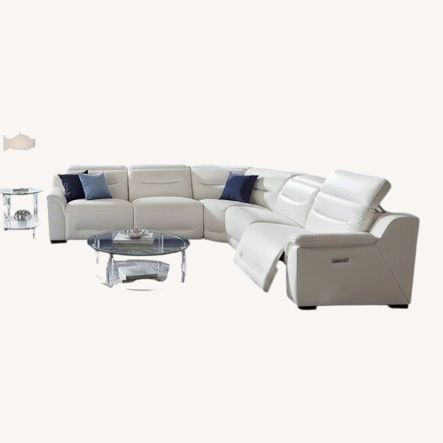 Rooms To Go Gallia Way White Leather 5 Piece Sectional - image-6