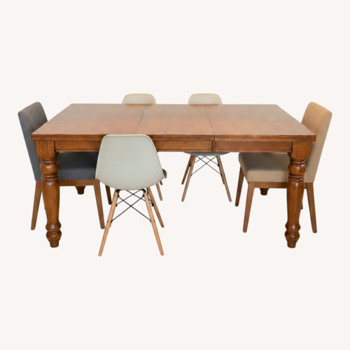 Used Dark Brown Wood Dining Set for sale on AptDeco
