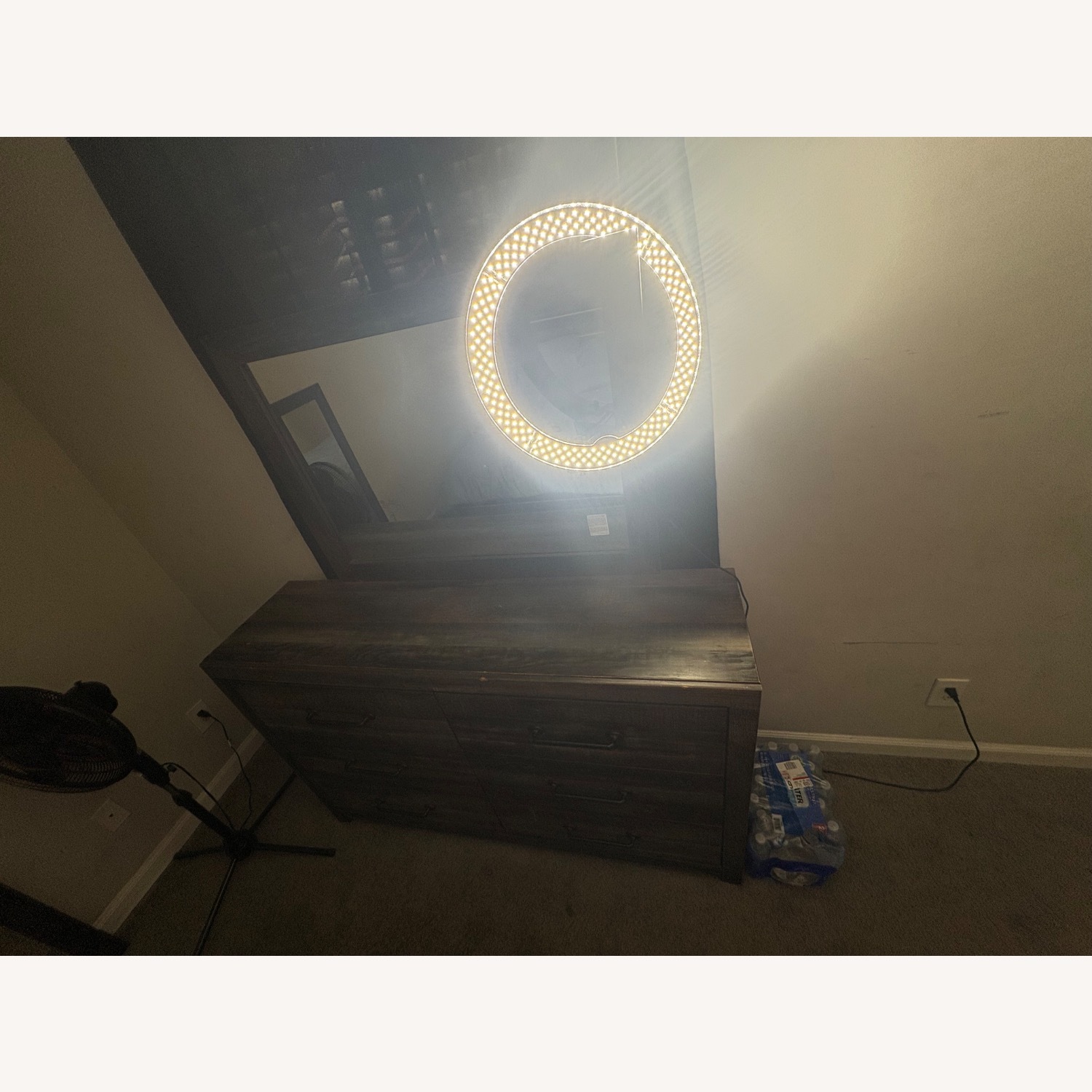 Dark Brown Wood Queen Bed - image-3