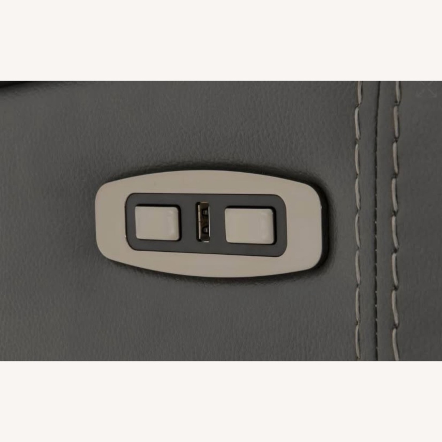 Gray Leather 78'' Power Reclining Sofa - image-3