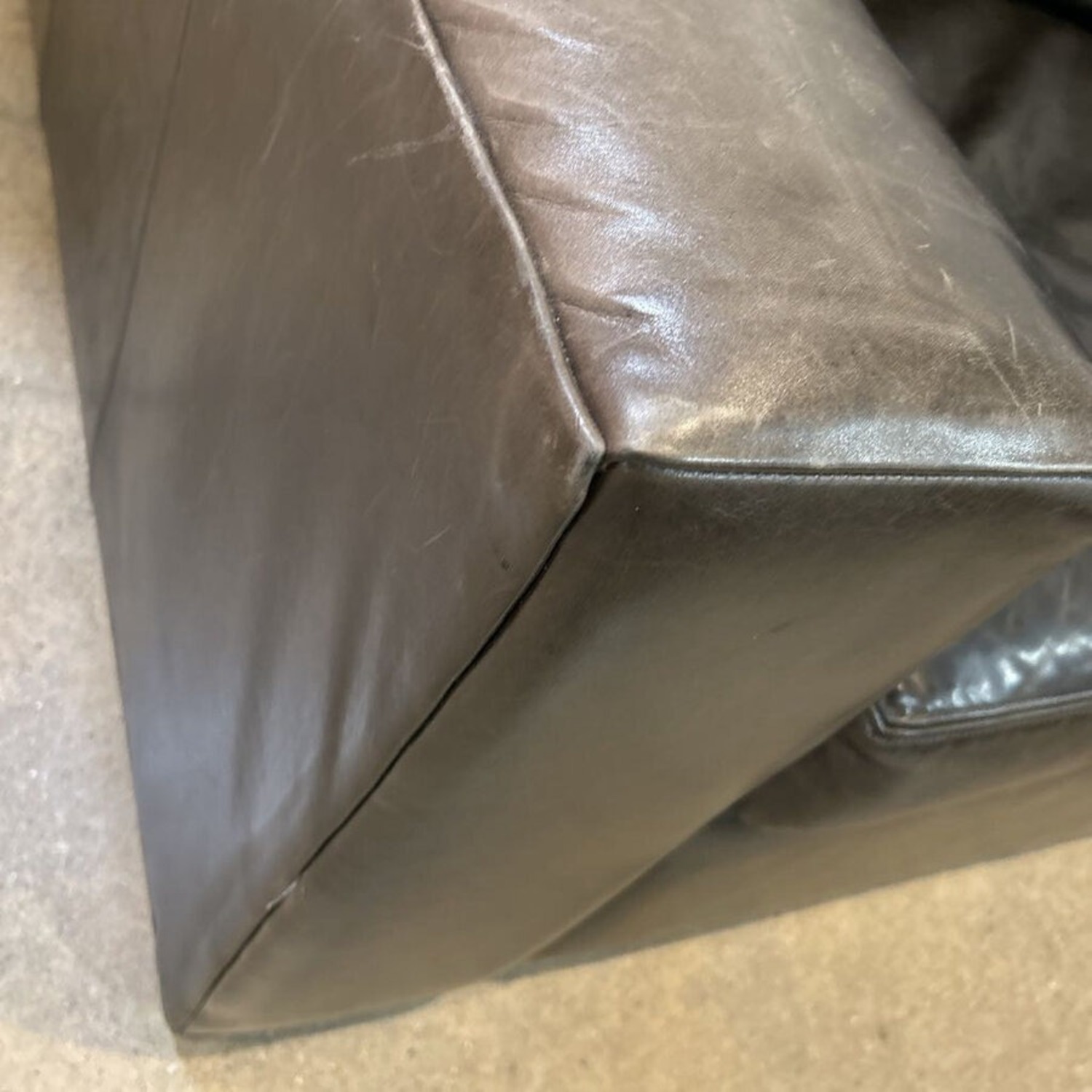 Room & Board Harding Leather Sofa Libby Smoke  - image-4