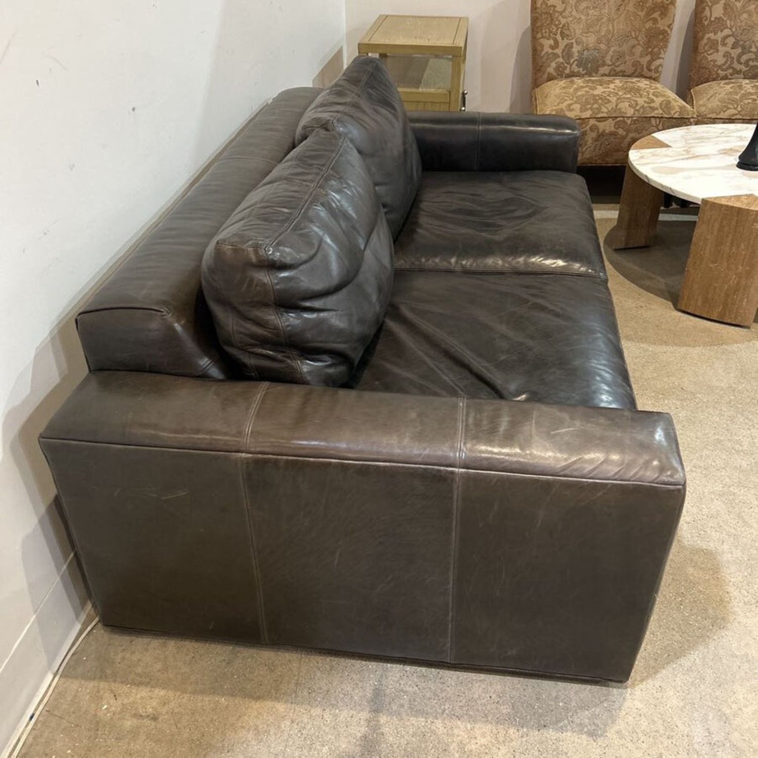 Room & Board Harding Leather Sofa Libby Smoke  - image-2