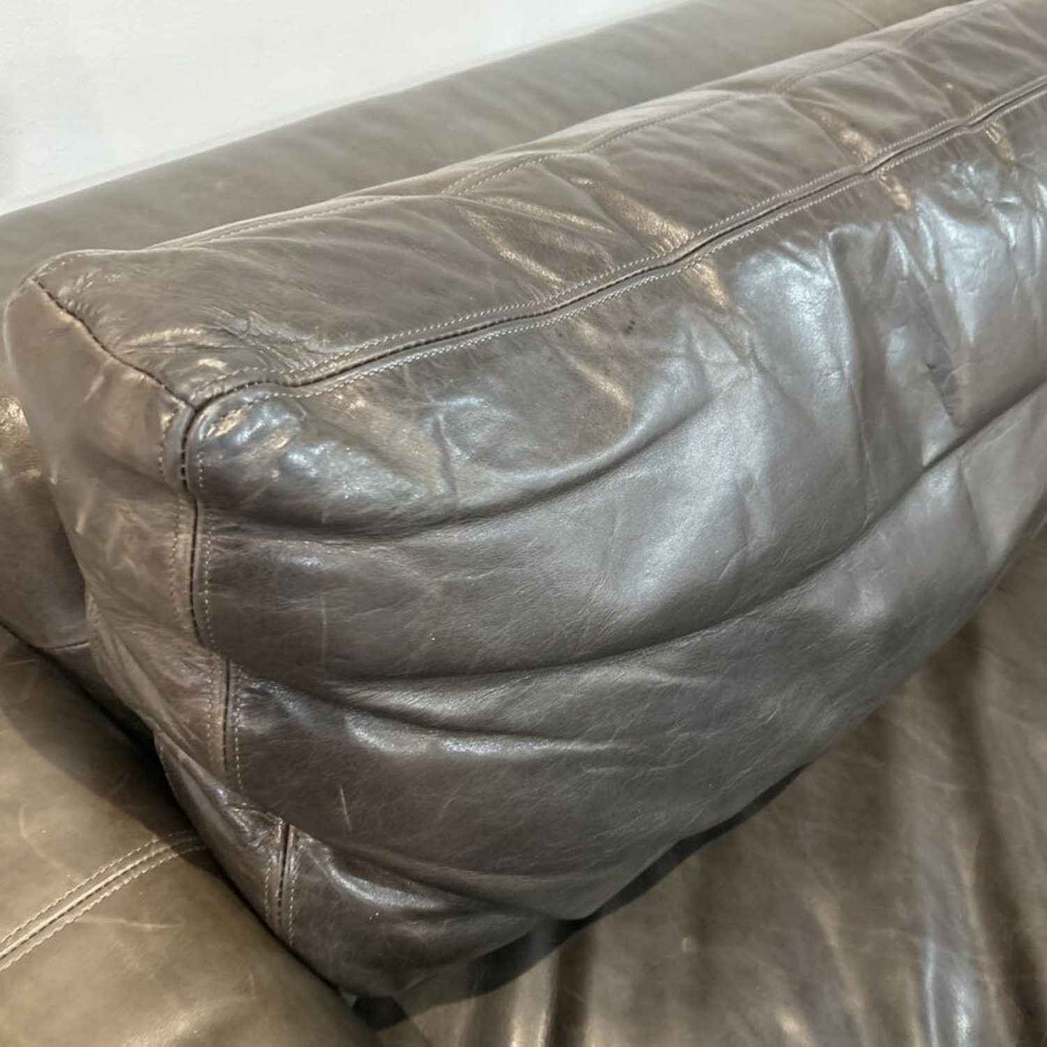 Room & Board Harding Leather Sofa Libby Smoke  - image-3