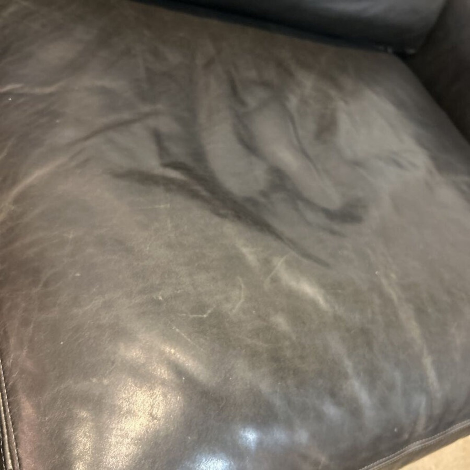 Room & Board Harding Leather Sofa Libby Smoke  - image-5