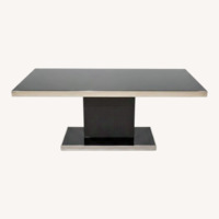 Scandinavian Designs Svante Contemporary Glass Top Dining Table