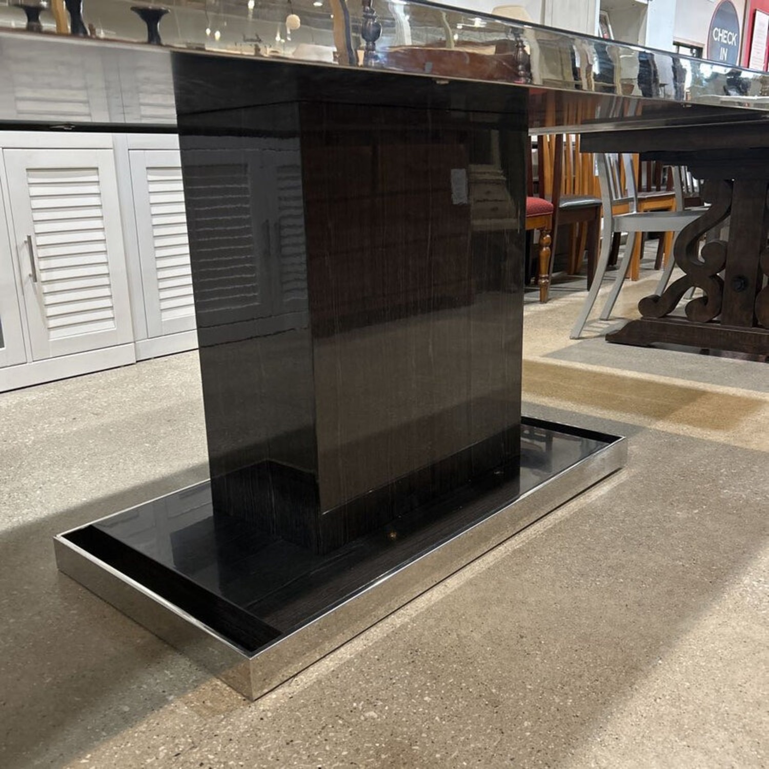 Scandinavian Designs Svante Contemporary Glass Top Dining Table - image-2