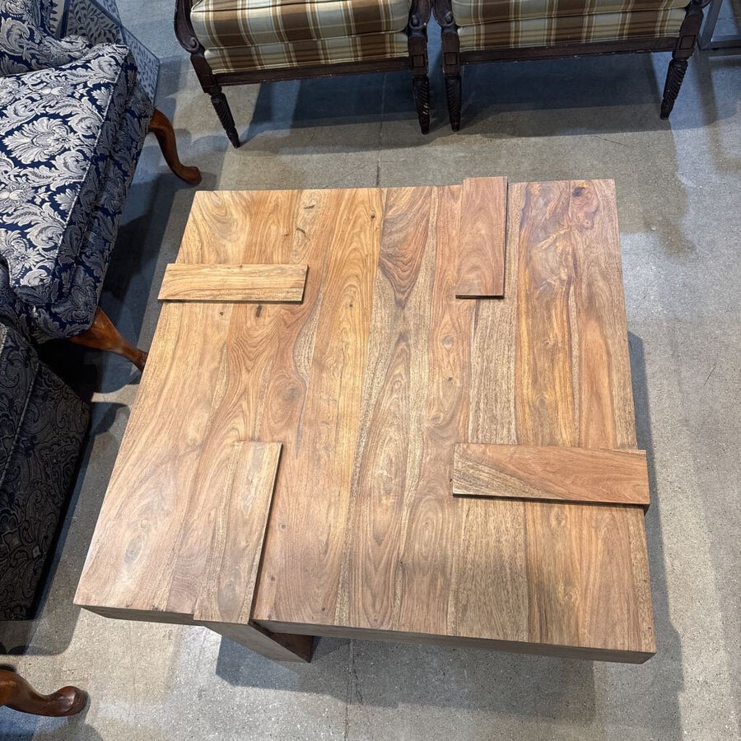 Samira Natural Sheesham Wooden Square Coffee Table - image-4