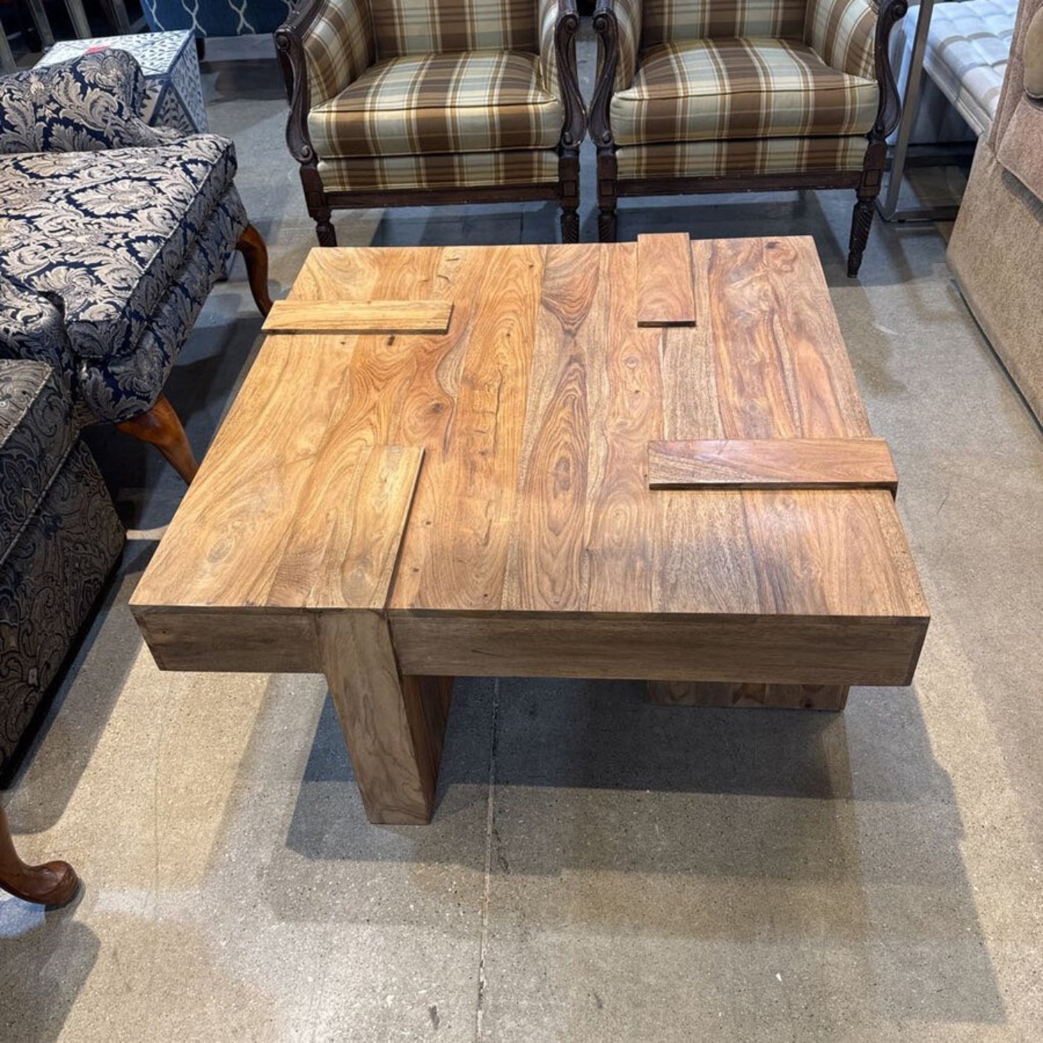 Samira Natural Sheesham Wooden Square Coffee Table - image-2