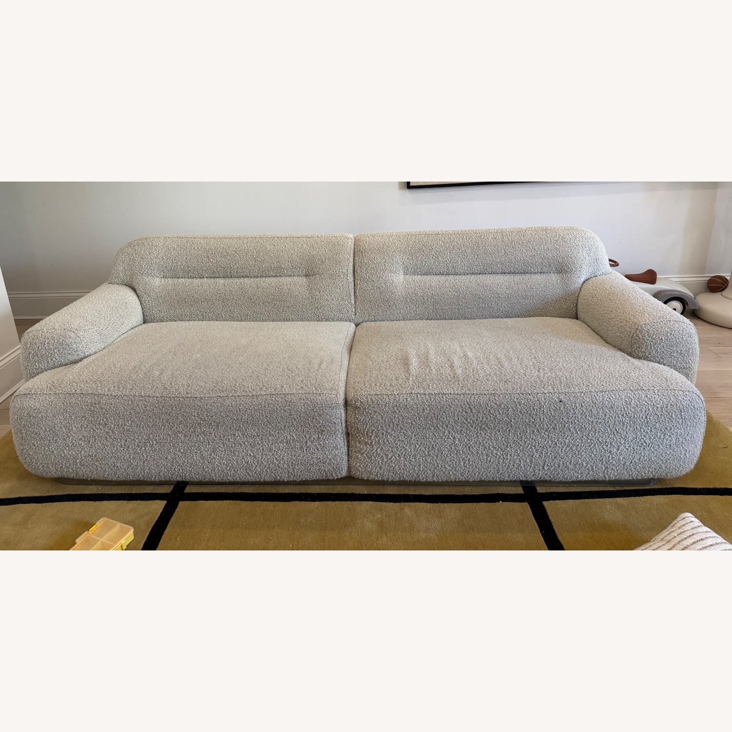 CB2 Light Gray Boucle 2 Seater Sofa - image-2