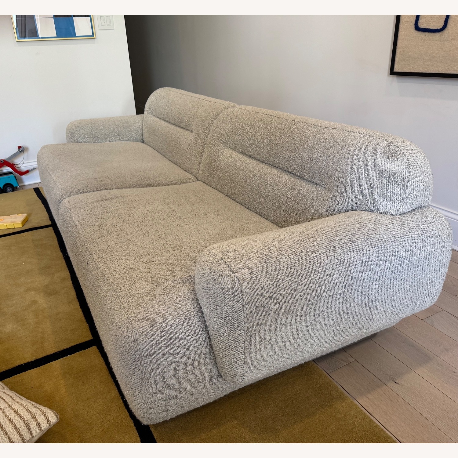 CB2 Light Gray Boucle 2 Seater Sofa - image-3