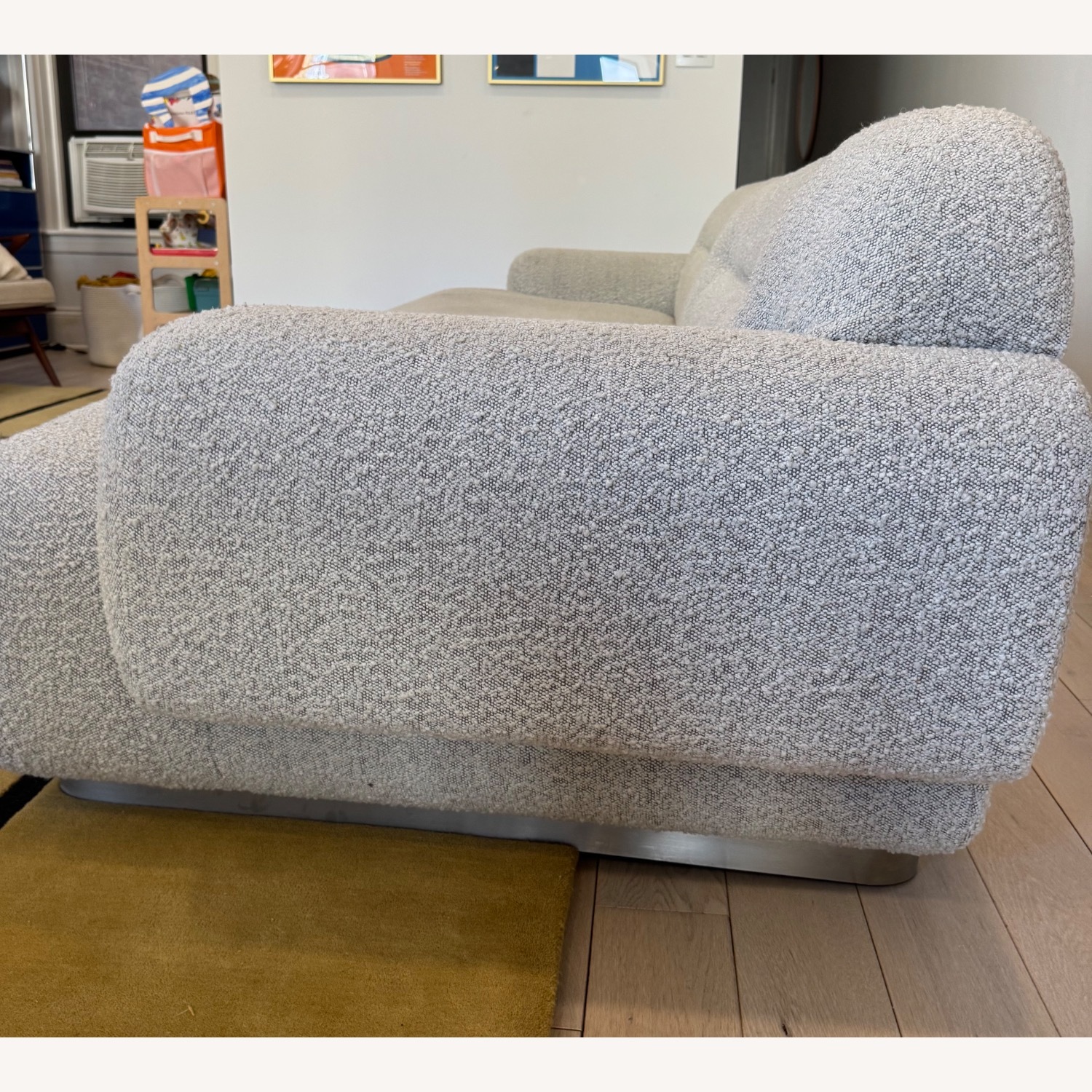 CB2 Light Gray Boucle 2 Seater Sofa - image-4