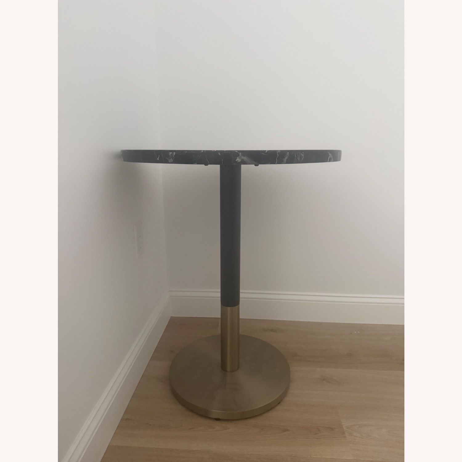 West Elm Black Orbit Bar Table - Faux Marble - image-4