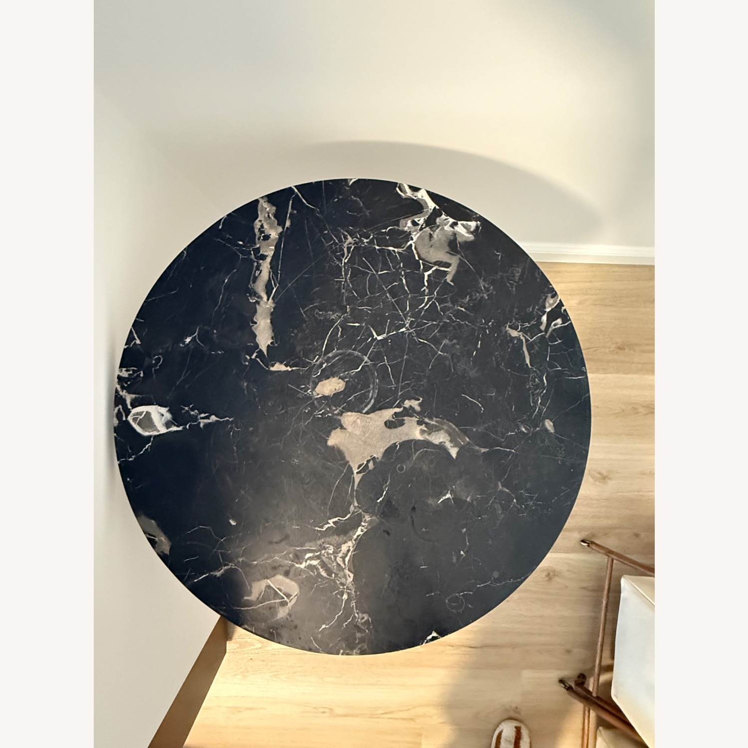 West Elm Black Orbit Bar Table - Faux Marble - image-2