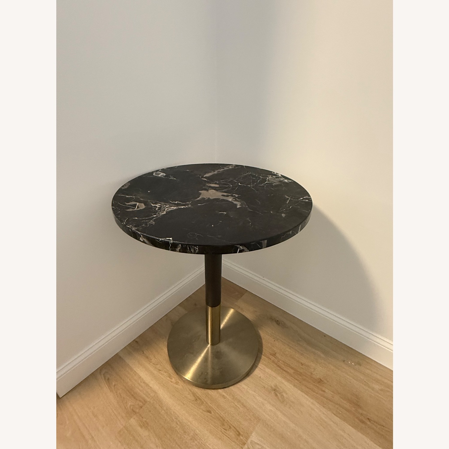 West Elm Black Orbit Bar Table - Faux Marble - image-1