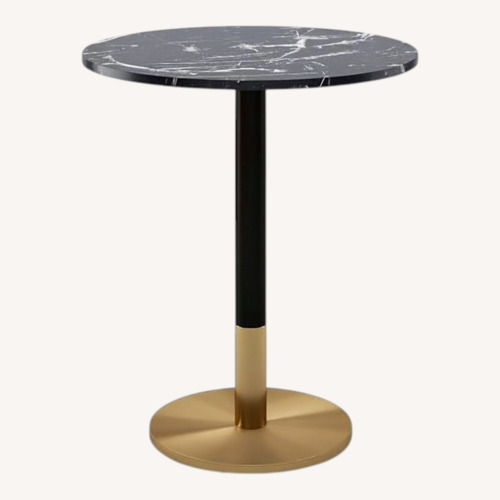Used West Elm Black Orbit Bar Table - Faux Marble for sale on AptDeco