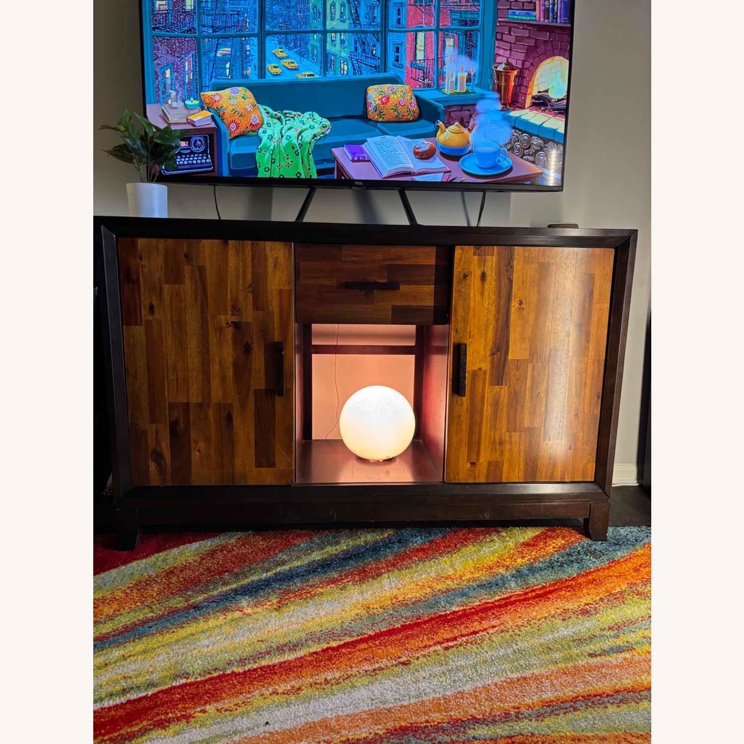 Vintage/Antique Finds Dark Brown Media Storage - image-2