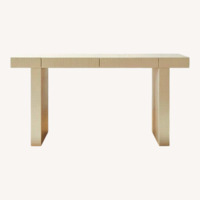 CB2 Bianca Lacquered Linen Parsons Desk