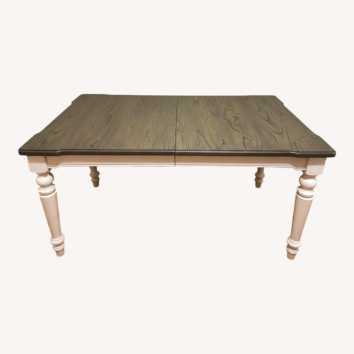 Used Light Gray Wood Dining Table for sale on AptDeco