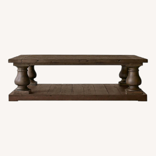 Used Restoration Hardware Dark Brown Wood Coffee Table for sale on AptDeco