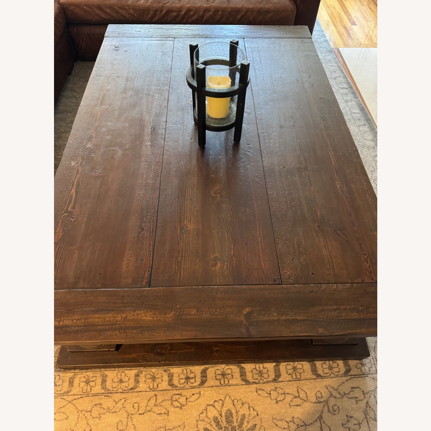Restoration Hardware Dark Brown Wood Coffee Table - image-4
