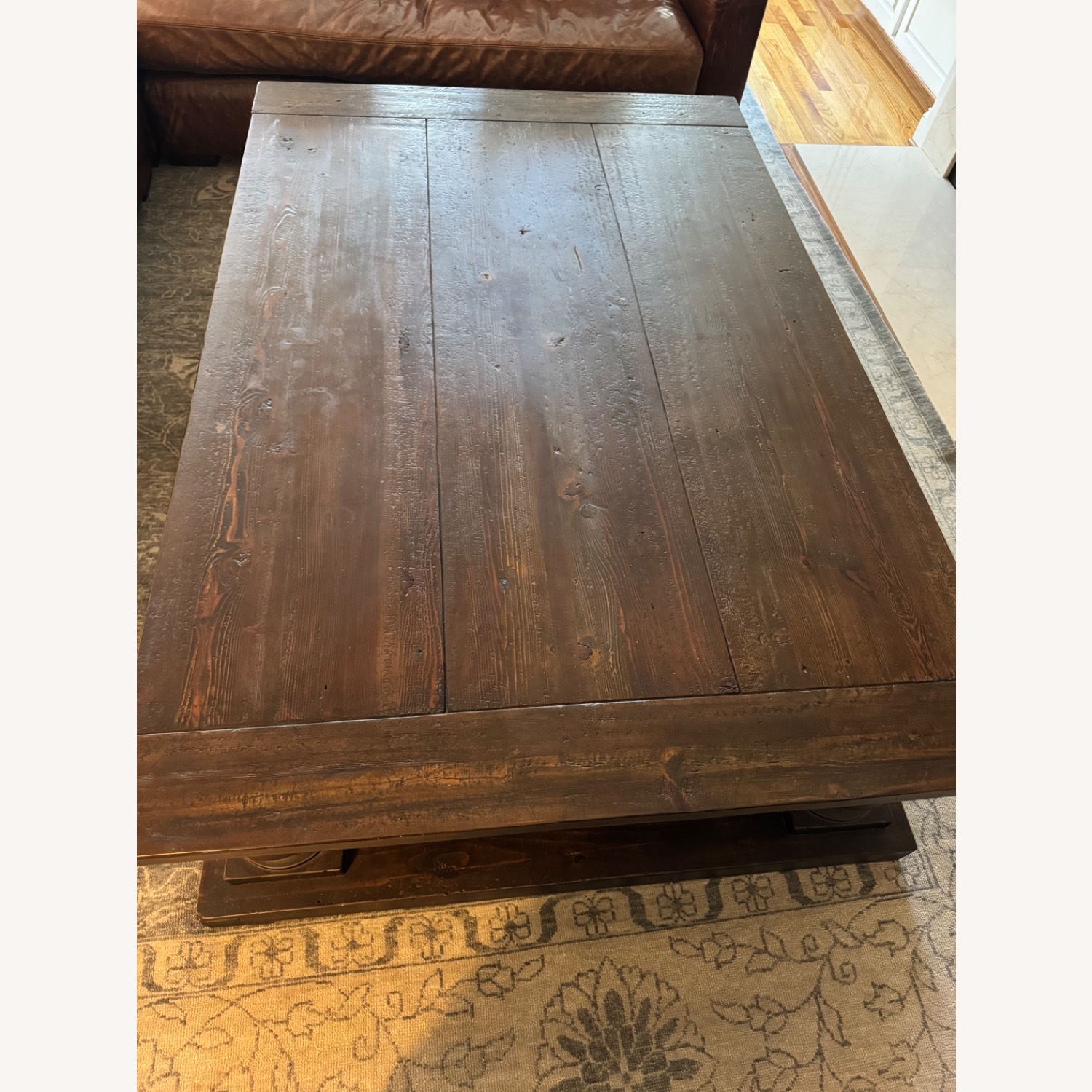 Restoration Hardware Dark Brown Wood Coffee Table - image-6
