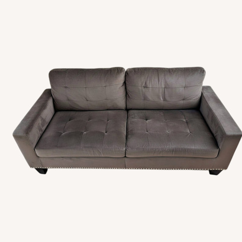 Used 3 Seater Dark Brown Velvet Loveseat for sale on AptDeco