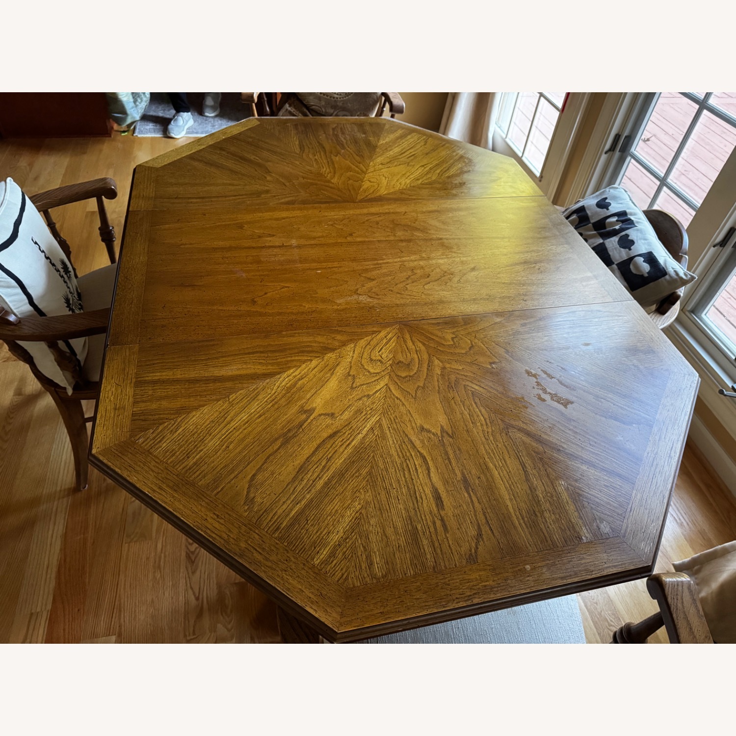 Solid Wood Dining Table With Chairs and Leaves - image-6
