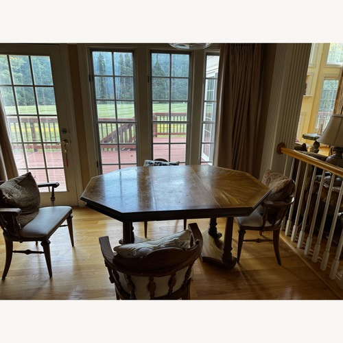 Used Solid Wood Dining Table With Chairs and Leaves  for sale on AptDeco