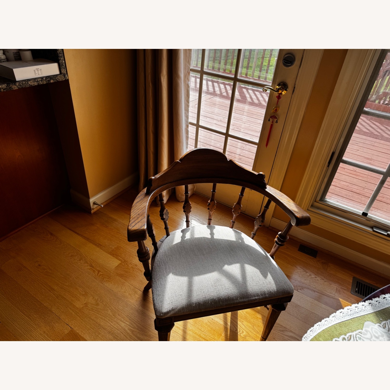Solid Wood Dining Table With Chairs and Leaves - image-3