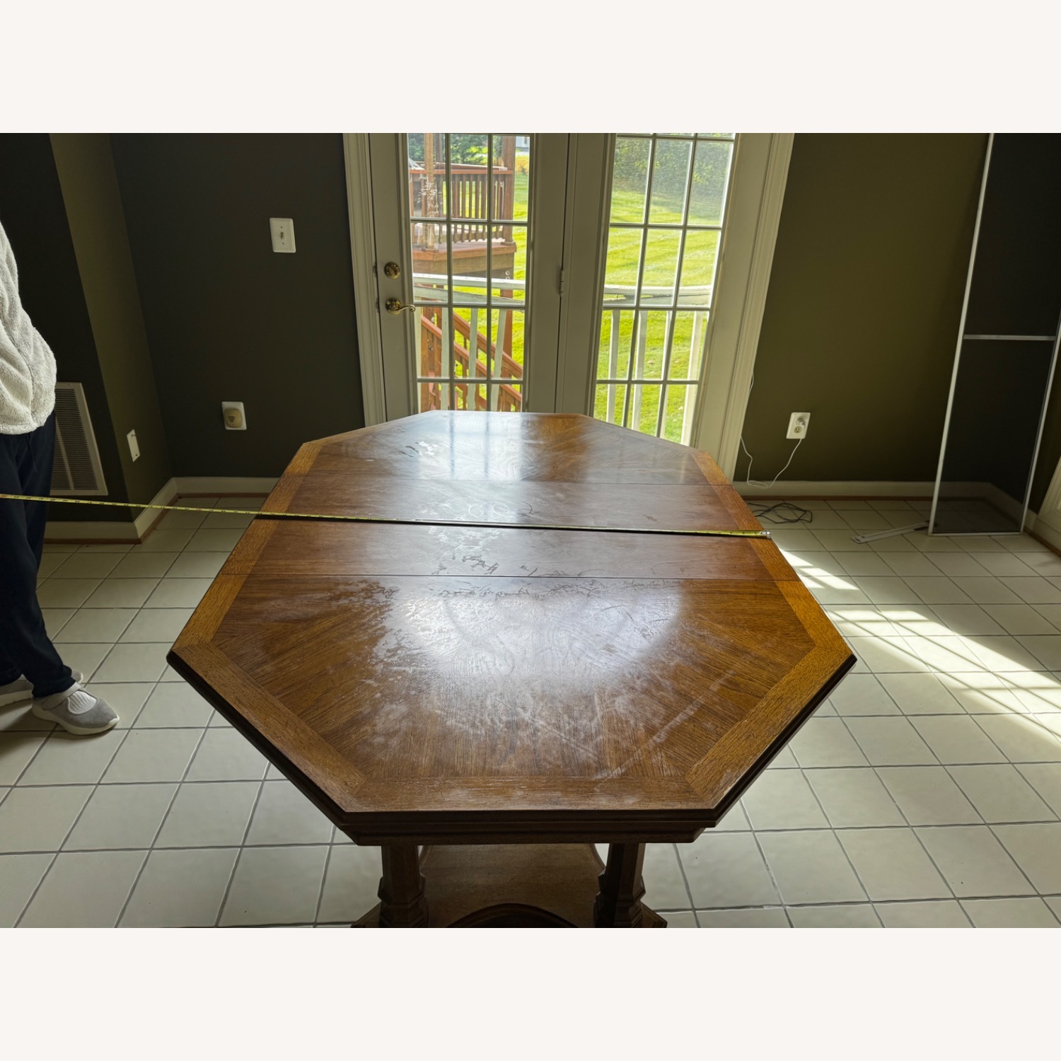 Solid Wood Dining Table With Chairs and Leaves - image-5