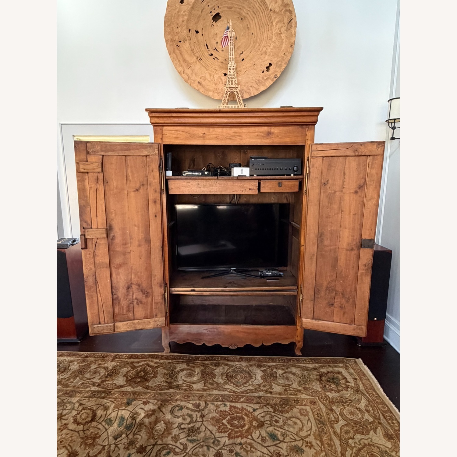 Dark Brown Wood Armoire - image-4