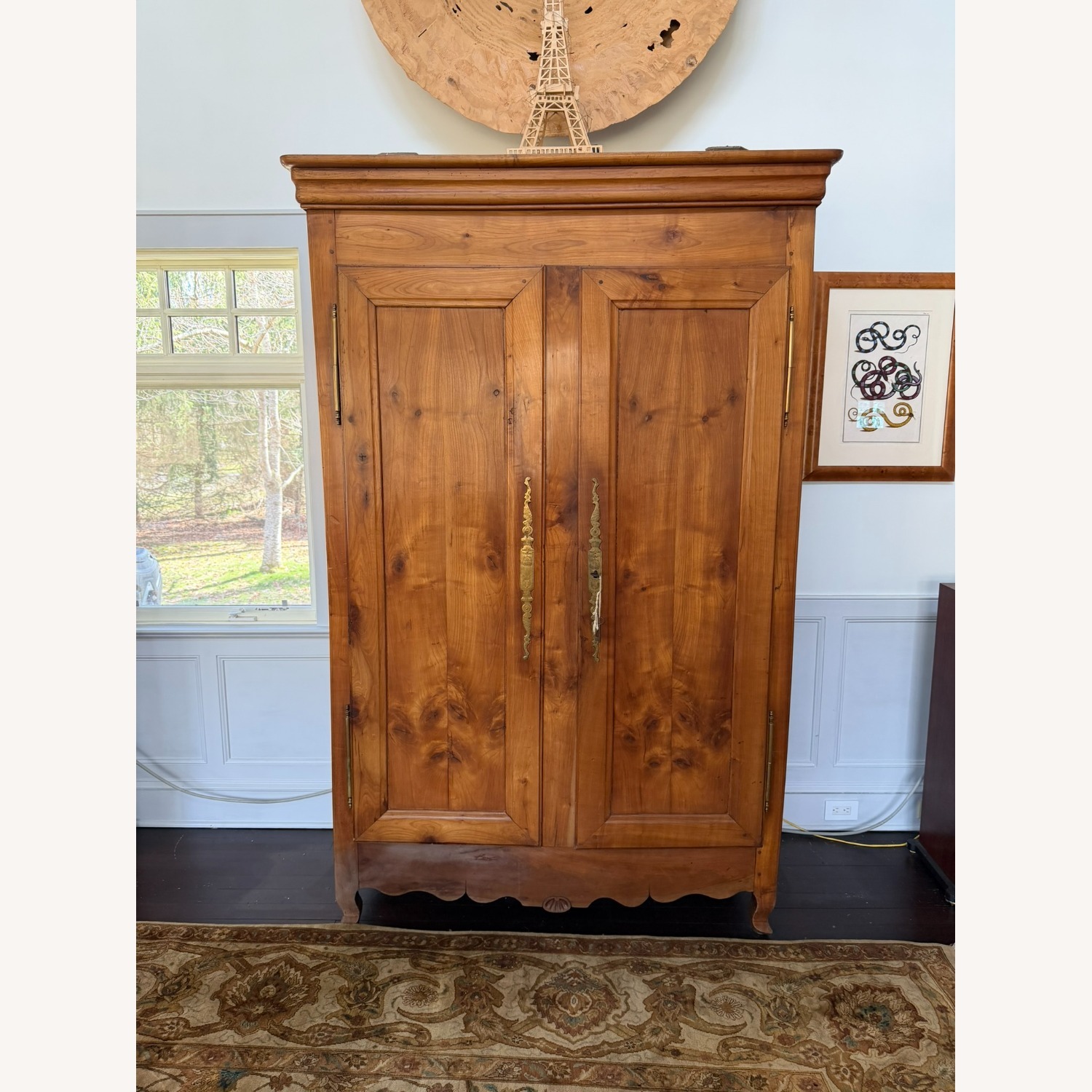 Dark Brown Wood Armoire - image-1