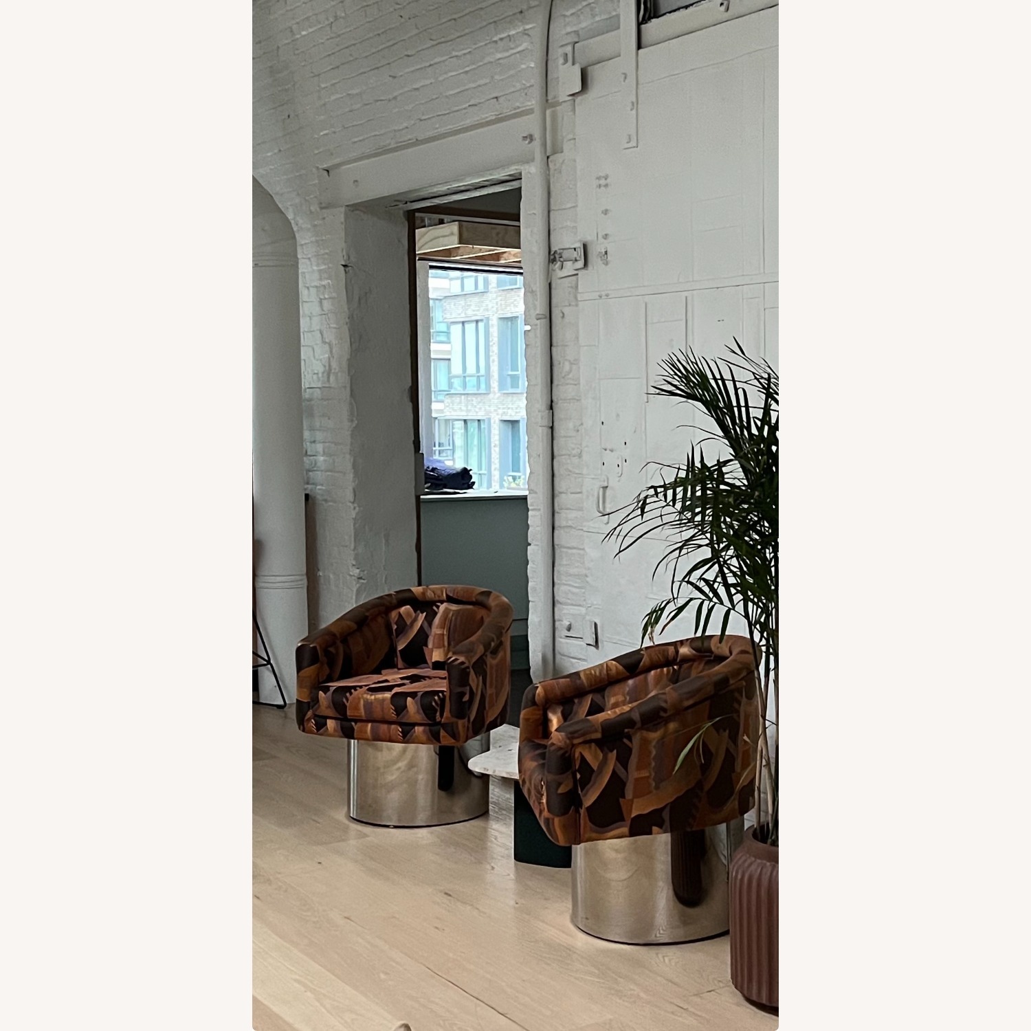 Vintage/Antique Silver Metal Accent Chairs - image-2