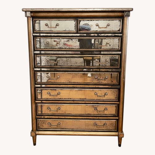 Used Vintage Mirrored Wooden 6 Drawer Dresser  for sale on AptDeco