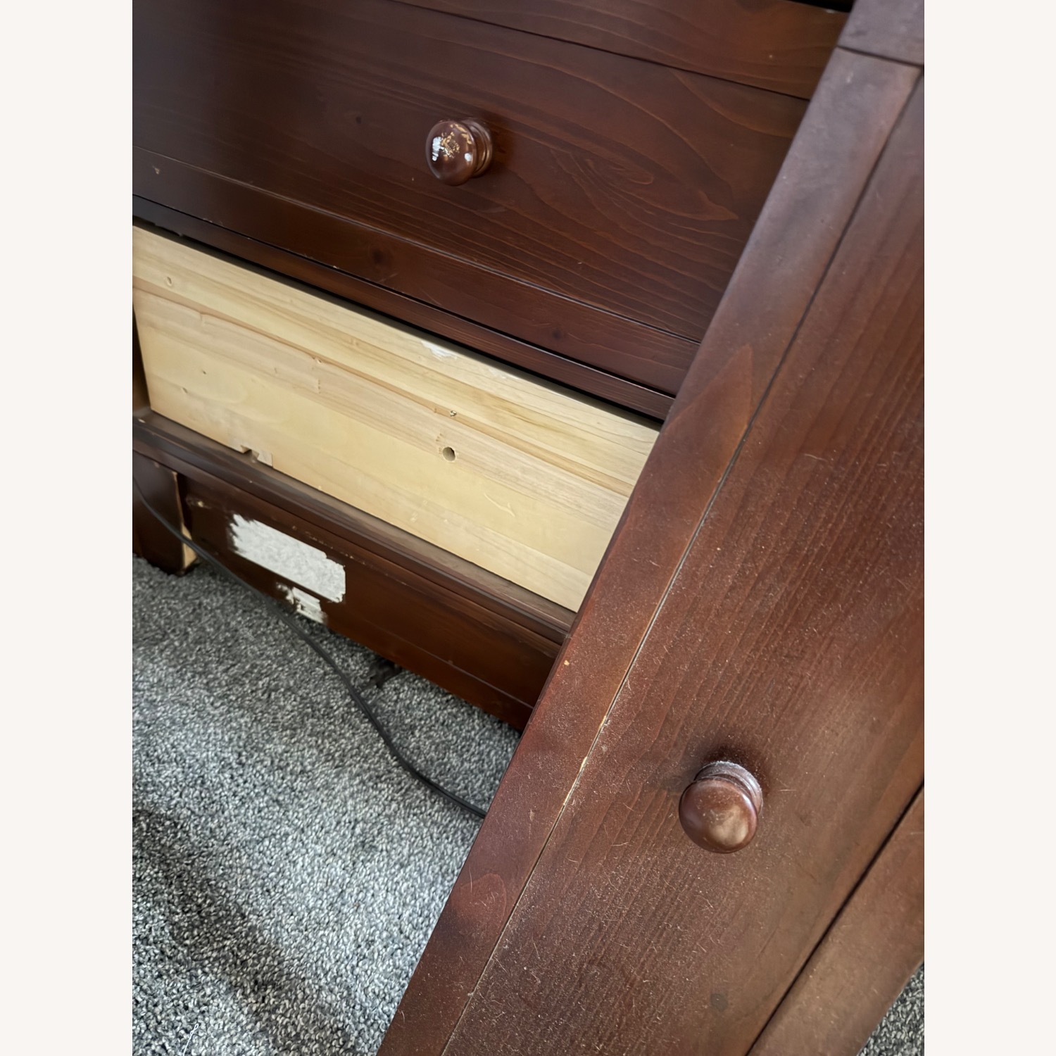 Dark Brown Wood Queen Bed - image-5