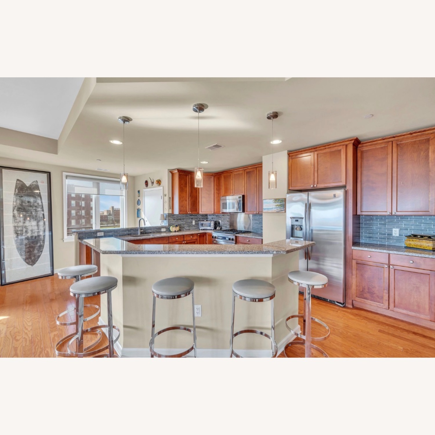 5 Bernhardt Design Aro Bar Stools Metal - image-6