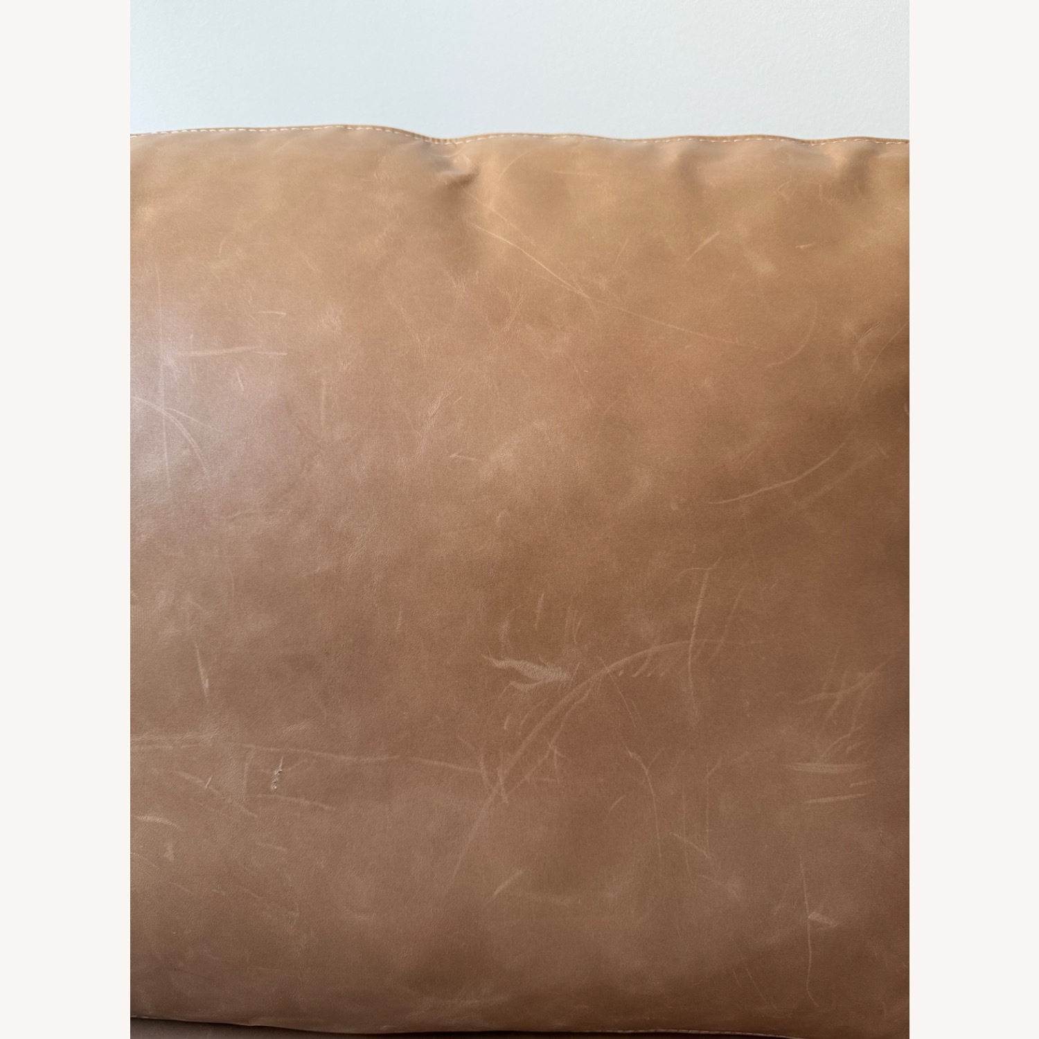 Crate & Barrel Axis Light Brown Leather Sleeper Sofa - image-9