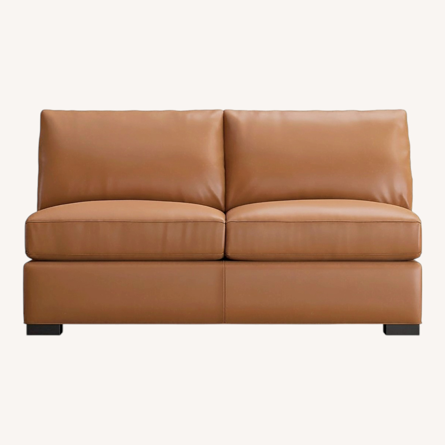 Crate & Barrel Axis Light Brown Leather Sleeper Sofa - image-0