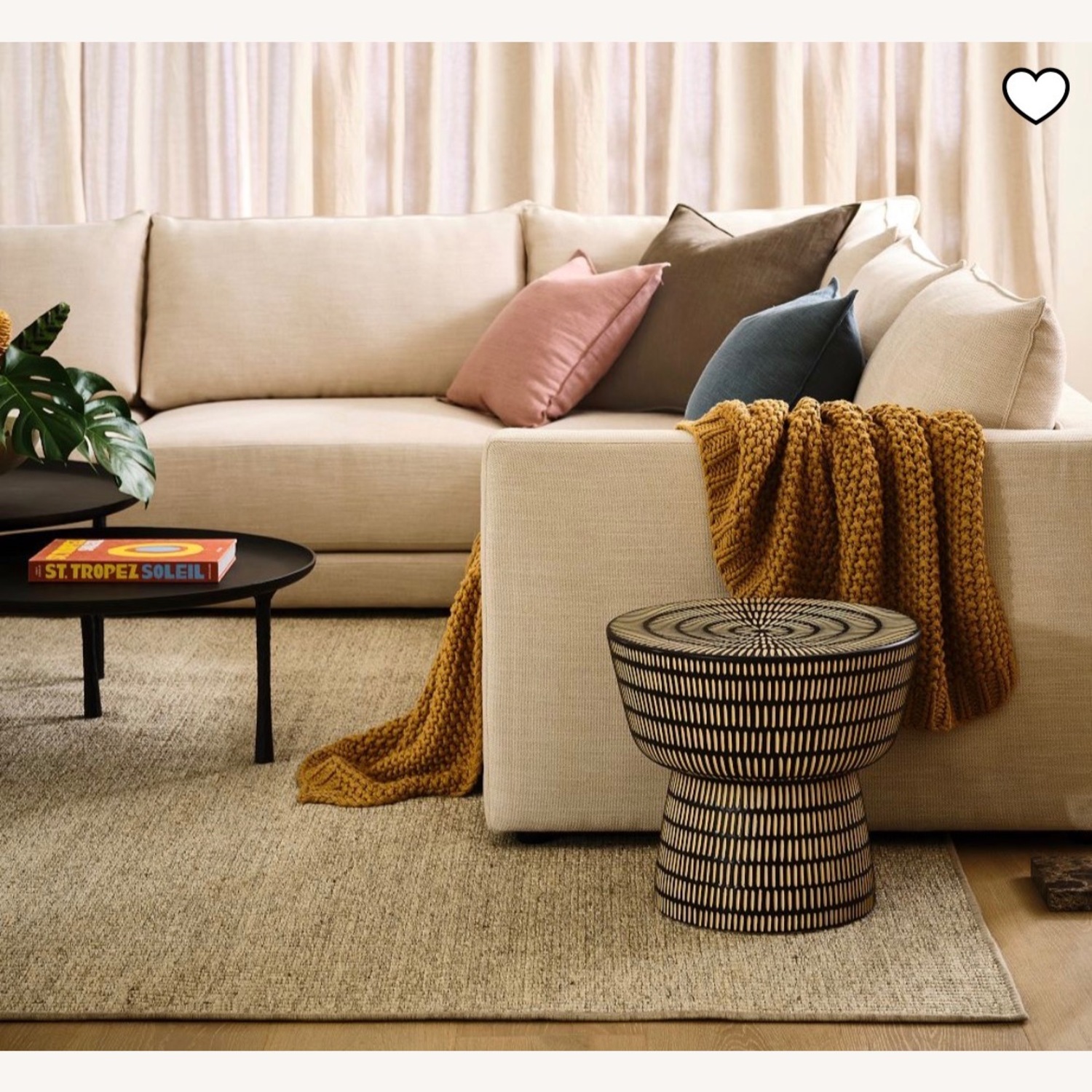 West Elm Faroe Textured Side Table (13") - image-1