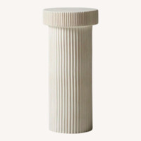 West Elm White Fluted Drink Table (10")