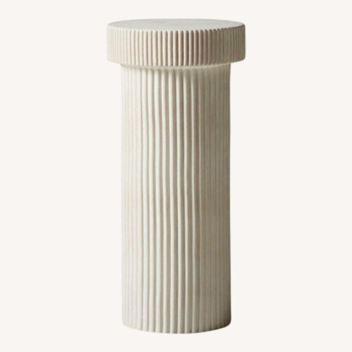 Used West Elm White Fluted Drink Table (10") for sale on AptDeco