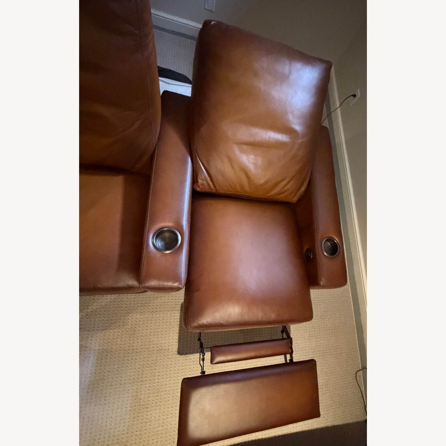 Pottery Barn Dark Brown Leather Recliners - image-4