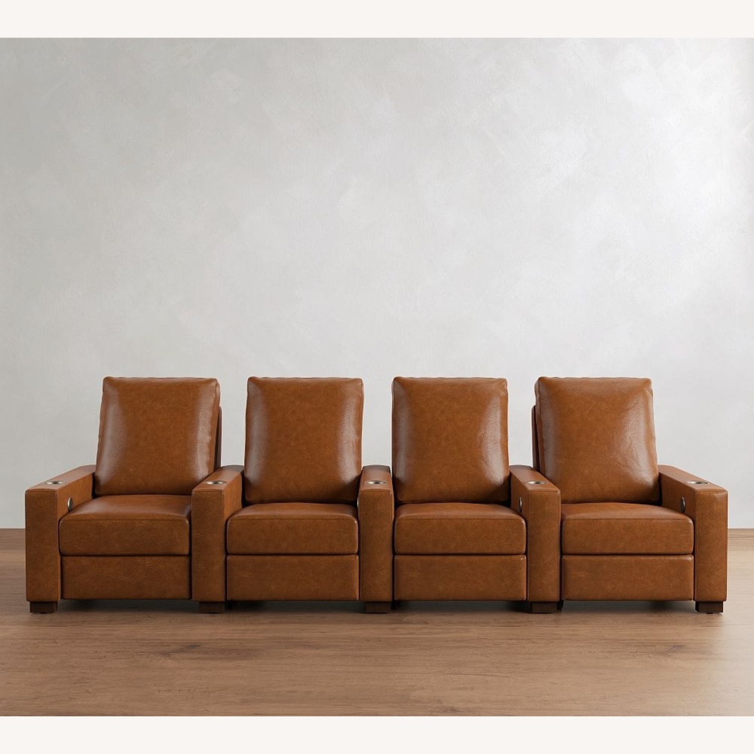Pottery Barn Dark Brown Leather Recliners - image-7