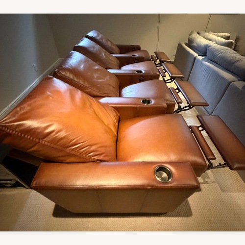 Used Pottery Barn Dark Brown Leather Recliners for sale on AptDeco