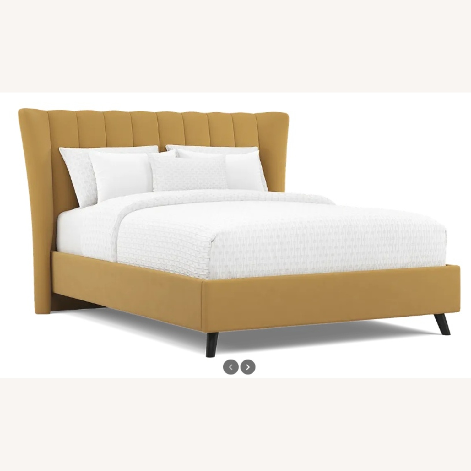 Yellow Velvet Queen Bed  - image-5